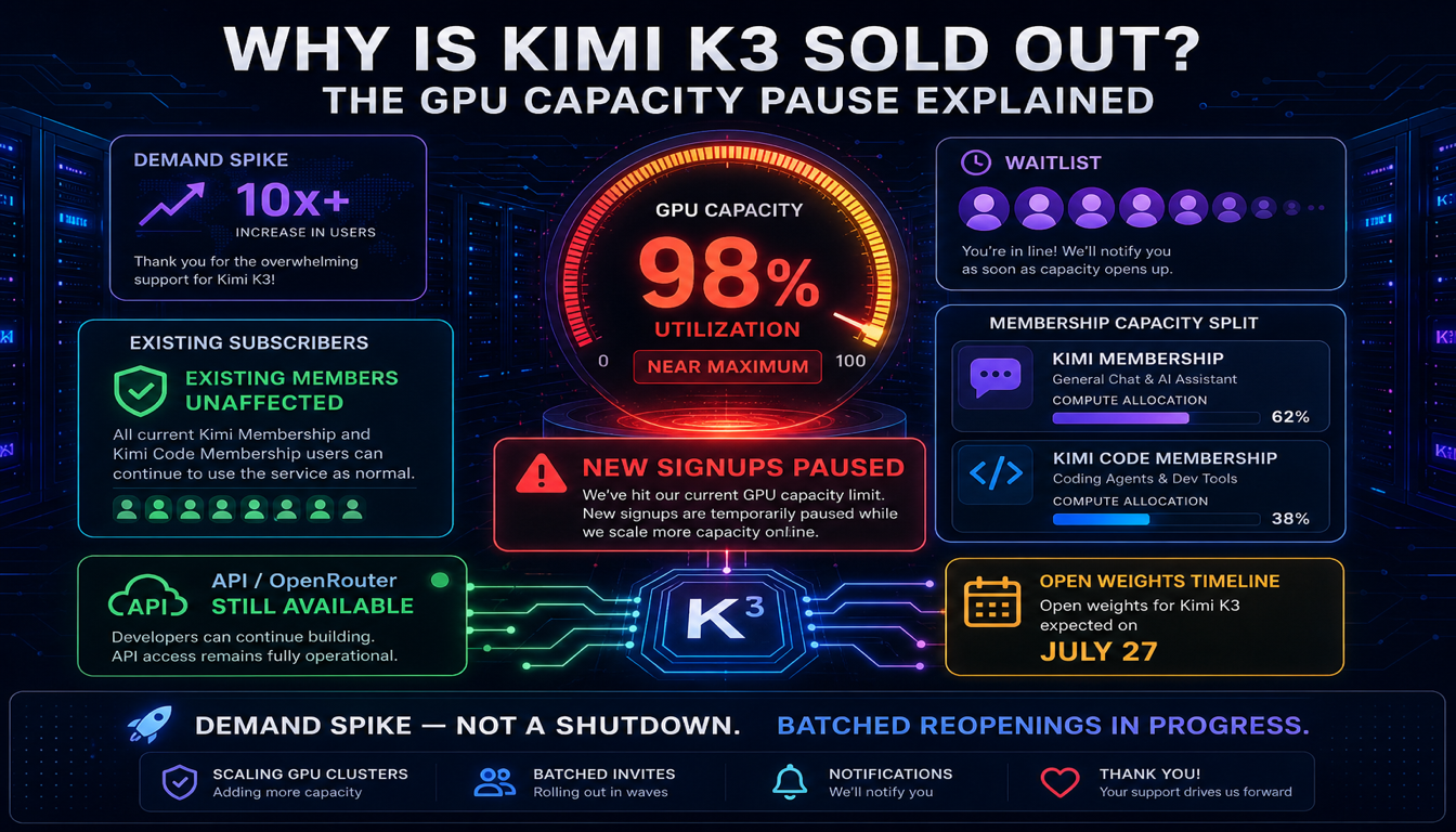 为何 Kimi K3 售罄?GPU Capacity 暂停详解