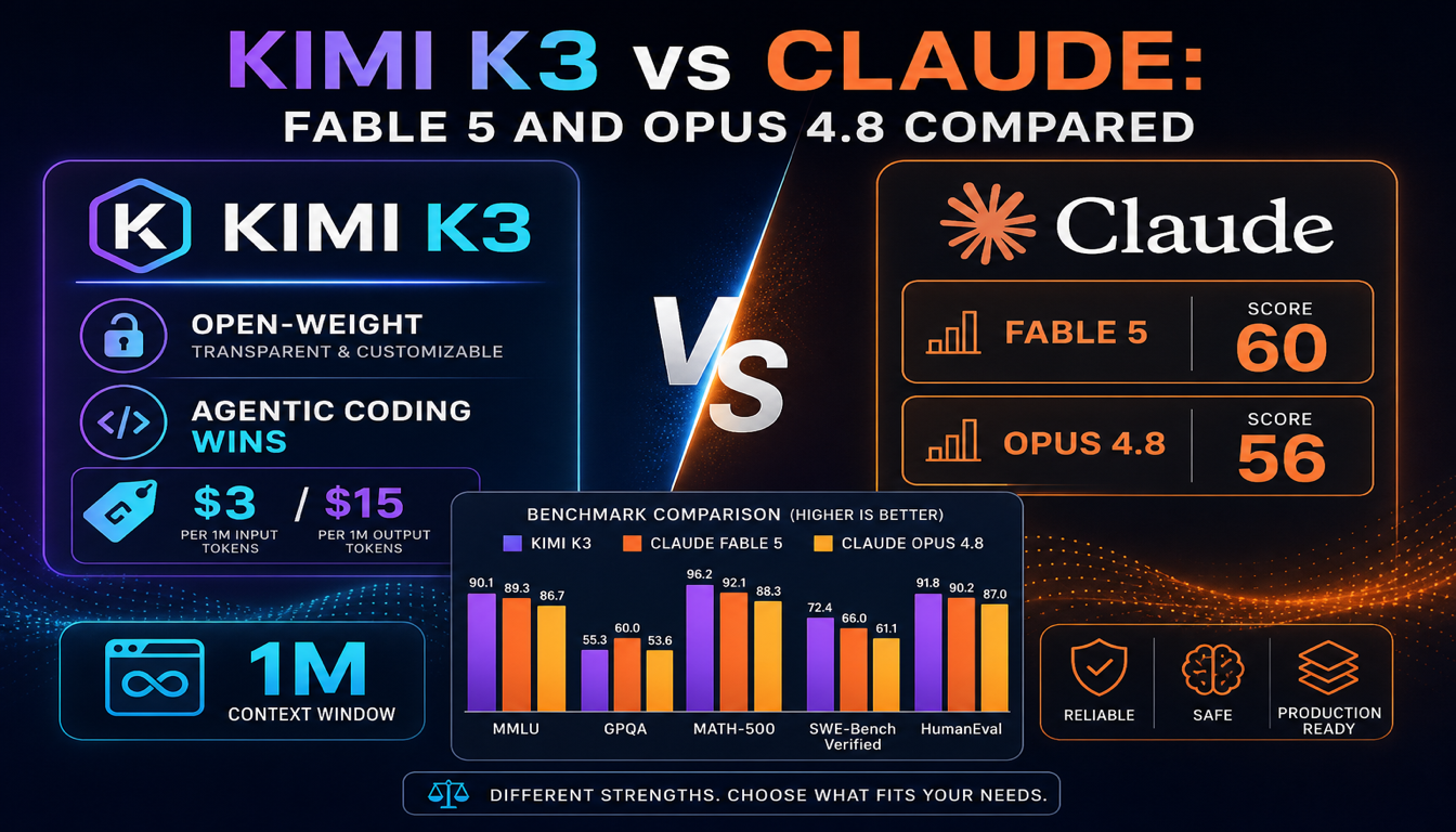Kimi K3 vs Claude: Fable 5 und Opus 4.8 im Vergleich