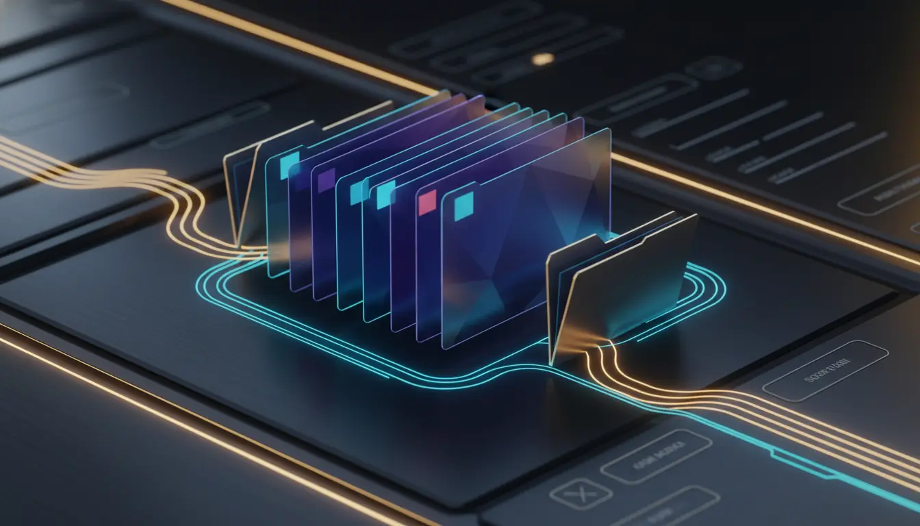 Saved conversation history illustration for AI chat